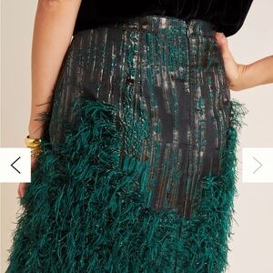 Maeve Jessa Feathered mini skirt